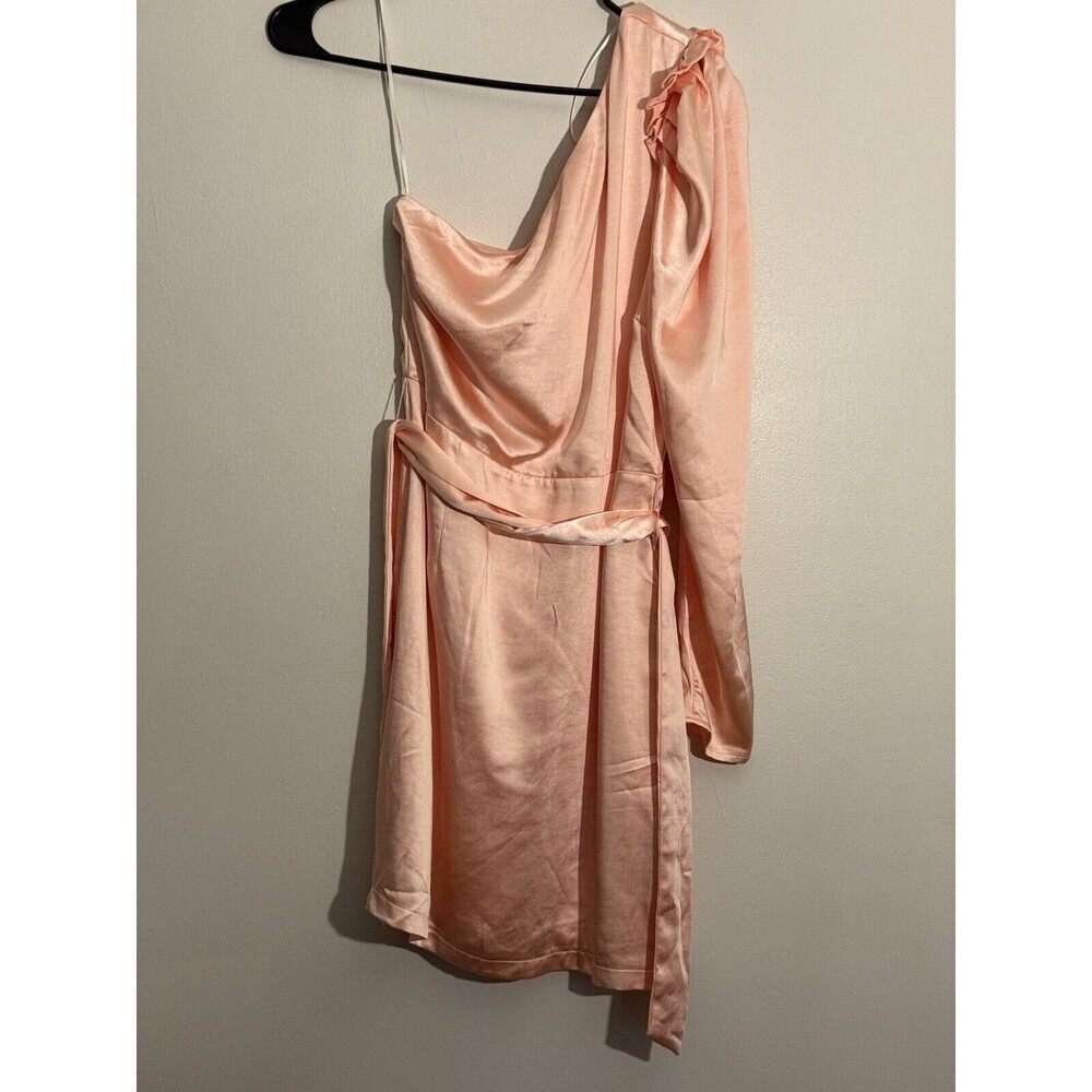 Red Dress Boutique Aakaa Wish For More One Shoulder Satin Dress Size L Coquette - Picture 2 of 10